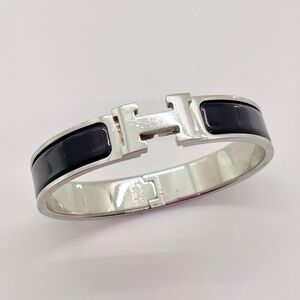 AUTHENTIC HERMES CLIC H BRACELET - BLACK